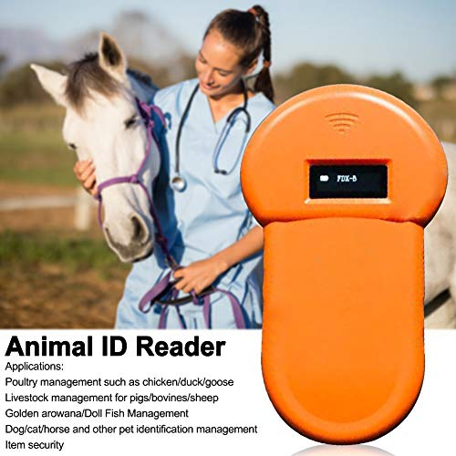 Zchui Lector para Mascotas,134.2Khz Pet RFID Reader con Pantalla LCD Portátil Mascota Escáner Adecuado Etiquetas de posicionamiento GPS para manejo de Aves y Ganado e identificación de Mascotas