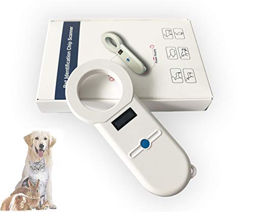 ZHONGXIN Animal ID Reader 134.2Khz Pet RFID Reader con Pantalla OLED, Cumple con la Norma ISO 11784/85, RFID Pet Pet Microchip Reconocimiento Ear Tag Scanner
