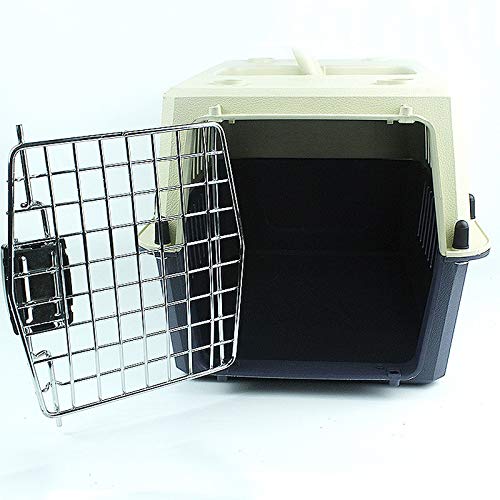 ZhuFengshop Caja de Transporte: de Acuerdo con los requisitos de la IATA para el Transporte de Animales Vivos, Gran Portador de Mascotas, (Gris Negro) Transpirable, Confort