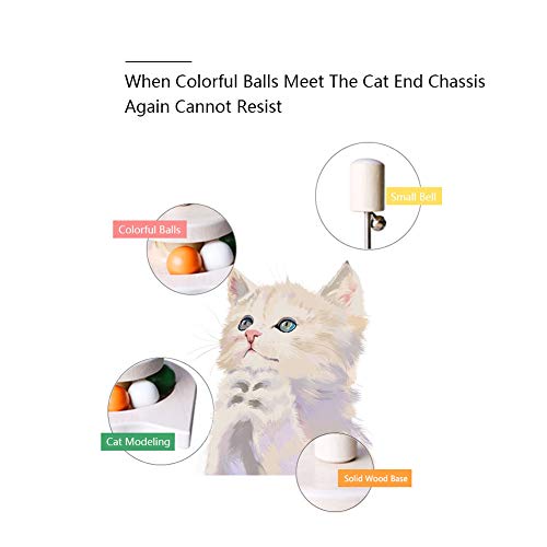 ZKK Juguetes para Gatos - 3 Capas Juguete Gato Mascotas Inteligencia Tablero De Juego Loco Pista para Gatos de Madera Juguetes para Bolas de Gato (Hay Otro Estilo para Elegir) - A18