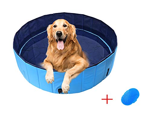 120x30cm Piscina de Baño Ducha Plegable para Mascota Bañera Portátil Perro/Gato Animales Azul Perros Diametro 120cm y Altura 30cm Natacion Mascotas