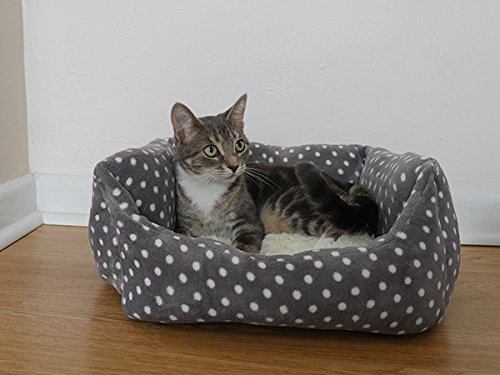 40 Winks Rosewood Pequeño Perro/Gato para Dormir Cama, 40,6 cm, Gris/Crema Spot