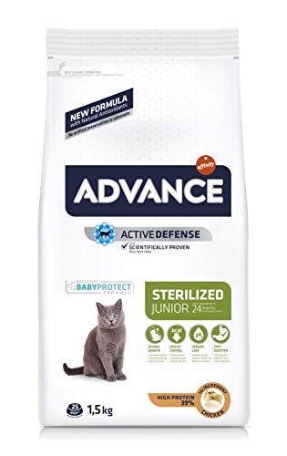 Advance Junior Sterilized - Pienso para Gatos esterilizados de hasta 2 años de Edad - 1.5 kg
