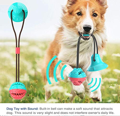 AFFINEST Pelota de Juguete para Perros con Ventosa Mascotas Multifuncional para mordedura de Molar para Mascotas Pet Molar Bite Toy,A Azul