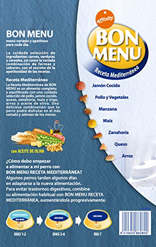 affinity Bon Menu - Receta Mediterránea - Alimento Completo para Perros Adultos - 4 Kg