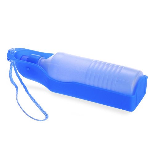 Bebedero Botella Portátil Plástico Azul para Perros Mascota Paseo