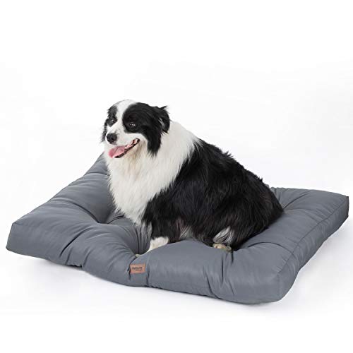 Bedsure Camas para Perros Grandes Impermeable - Colchón Perro Lavable Suave - 110x89x10 cm,Gris,XL