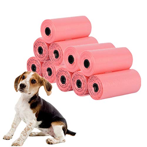 Bolsas Perro Bolsas Caca Perro Biodegradable Bolsas para Caca Perro Caminando Bolsa Rollos de Bolsas de Caca de Perro Pink