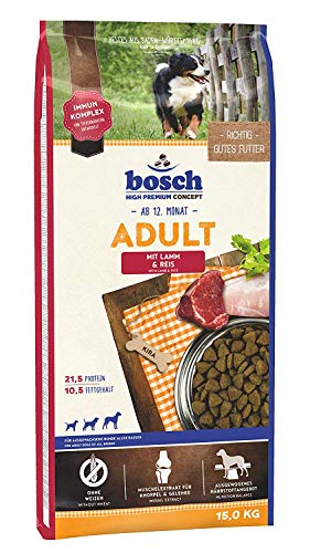 bosch HPC Adult | con Cordero y Arroz | Comida seca para perros adultos de todas las razas | 15 kg