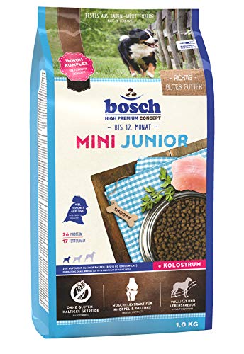 bosch HPC Mini Junior | Comida seca para perros jóvenes de todas las razas | Fortalece las defensas y el sistema inmunitario del perro | 1 kg