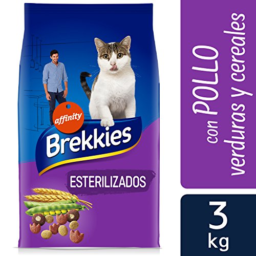Brekkies Pienso para Gatos Gatos Esterilizados con Pollo y Verduras - 3000 gr