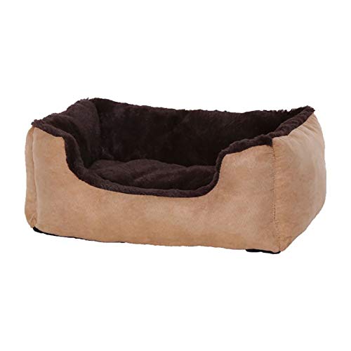 Cama para perros – Perros Cojín – Perros sofá con cojín Reversible tamaño y color a elegir (marrón / beige)