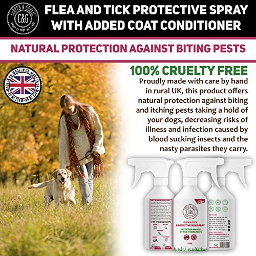 C&G Spray de protección contra pulgas y garrapatas para Perros, no testado en Animales