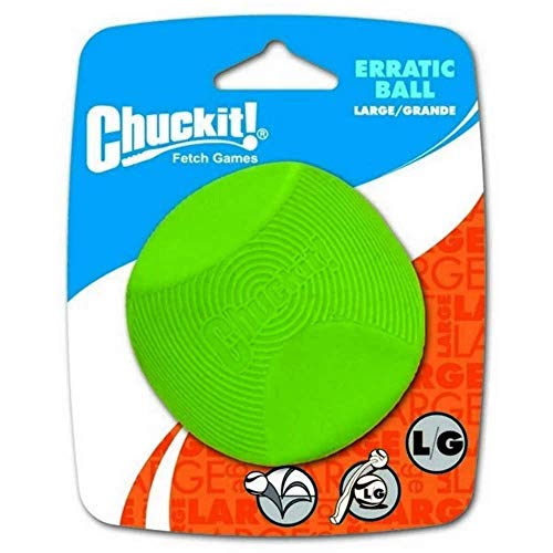 Chuckit! 20130 Erratic Ball Large, 1 Pelota para Perros Compatible con el Lanzador, L