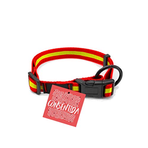 Consentida CN205542 Collar Seguridad España T-3, 33-50 x 2 cm, L, Rojo y Amarillo