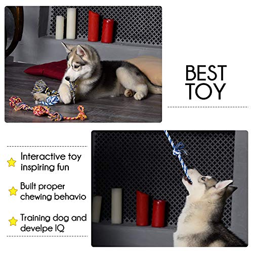 Cuerda de juguete para masticar para perros juguetes para morder para cachorros cuerdas de algodón lavables juguetes para perros pequeños a medianos juguetes para perros juego de juguetes para perros