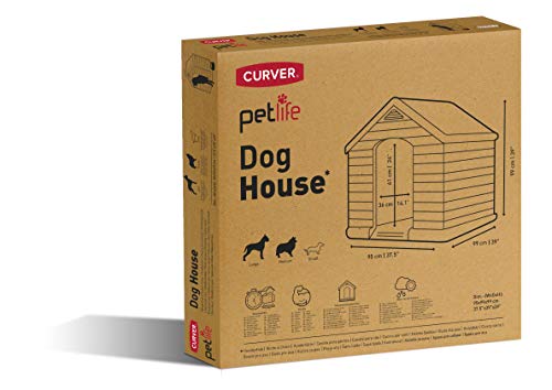 Curver - Caseta de perro para jardín, Color topo/beige, 95x99x99 cm