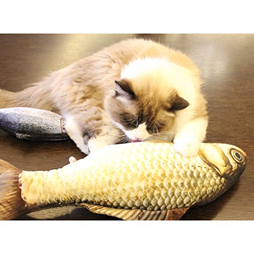 Da.Wa Catnip Cat Toys - Juguete Interactivo de Peluche con Forma de pez para Gatos, Masticar Gatos, Almohada, Suministros de Juguete para Mascotas