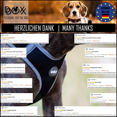 DDOXX Arnés Perro Step-In Air Mesh, Ajustable, Reflectante, Acolchado | Diferentes Colores & Tamaños | para Perros Pequeño, Mediano y Grande | Accesorios Gato Cachorro | Rojo, XS