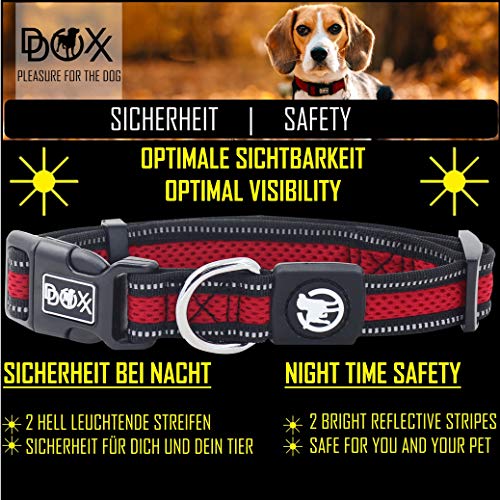 DDOXX Collar Perro Air Mesh, Ajustable, Reflectante, Acolchado | Diferentes Colores & Tamaños | para Perros Pequeño, Mediano y Grande | Collares Accesorios Gato Cachorro | Amarillo, S