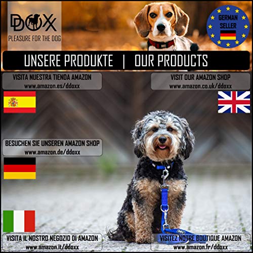 DDOXX Correa Perro Air Mesh, Acolchado, Lazo de Mano, 120 cm | Diferentes Colores & Tamaños | para Perros Pequeño, Mediano y Grande | Accesorios Gato Cachorro | Azul, M