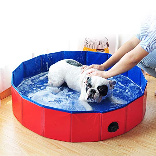 Decdeal Piscina Plegable para Perros Gatos Bañera Baño Portátil para Mascotas Pequeños Medianos y Grandes para Limpiar Jugar al Aire Libre