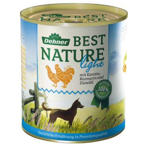 Dehner Best Nature - Comida para Perros Ligera de Pollo y Zanahoria con Aceite de Cardo