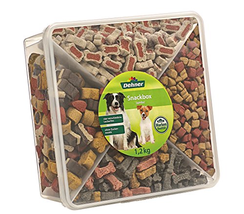 Dehner Snackbox Jumbo - Caja de Aperitivos para Perro, 4 Tipos de Mezcla, 1,2 kg