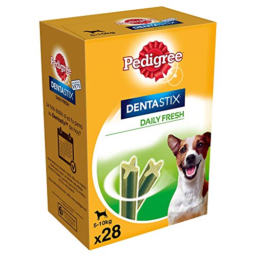 Dentastix Fresh de uso diario para higiene oral y contra mal aliento para perros pequeños (Pack de 4)
