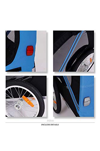 Dibea pt10756 Perros – Remolque para Bicicleta con Acoplamiento y Seguridad Correas, 2 Colores, Azul/Negro