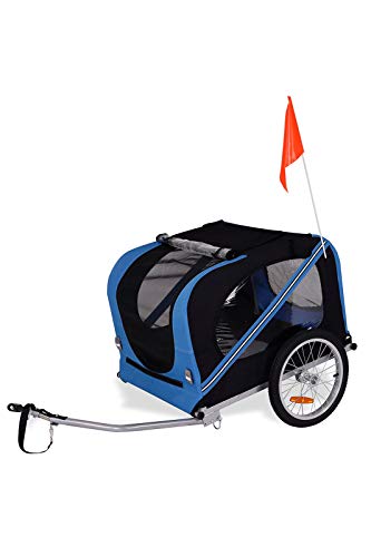 Dibea pt10756 Perros – Remolque para Bicicleta con Acoplamiento y Seguridad Correas, 2 Colores, Azul/Negro