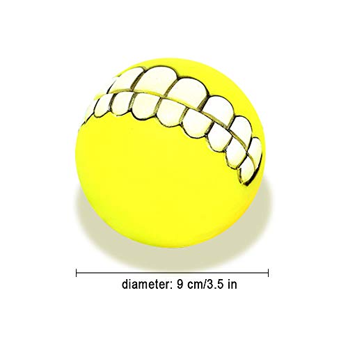 Divertida bola de dientes para perro,2 unidades divertidas con patrón de dientes para masticar la seguridad sonriente bola de perro para gatos perros pelotas interactivas para mascotas(color al azar)