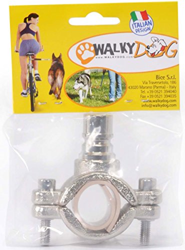 dobar 62000 Walky Dog Plus – Perros Cuerda de Acero Inoxidable con Triple Trasera de Silenciador, Bicicleta Cuerda con Quicklock y Espaciador, 37.5 cm, Acero Inoxidable