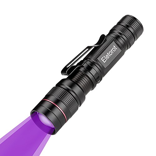 Eletorot Linterna Ultravioleta luz de 3 modos UV Flashlight, Detectar manchas de orina de mascotas, Luz negra 395nm