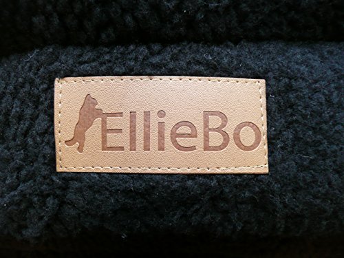 Ellie-Bo Sherpa - Colchoneta de Forro Polar para Cama Grande de 36 Pulgadas, Color Negro