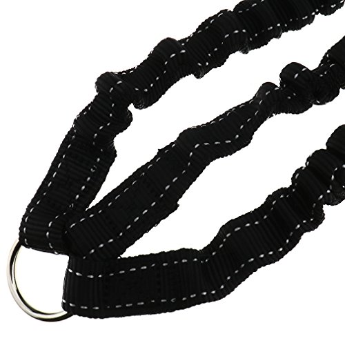 Emma - Correa de cuerda elástica para perro, 3 vías, sin enredos, color negro
