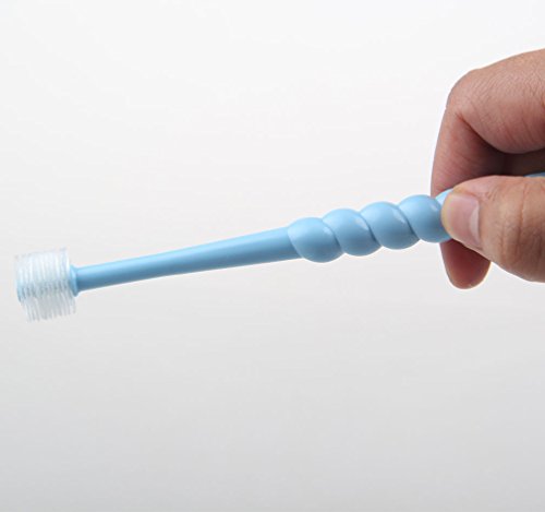 emours 360 grados Pet cepillo de dientes Dental Care Kit para cachorros perros pequeños y gatos, varía colores