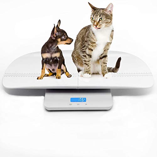 Escala digital multifuncional para mascotas para medir con precisión el peso de perros y gatos, precisión de  10 g, luz de fondo azul, especialmente bueno para controlar mascotas embarazadas y bebés