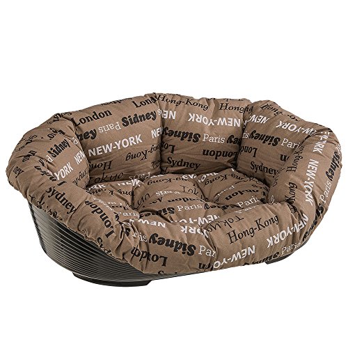 Ferplast 70224999 plástico Cama para Perro y Gato con extraíble, Funda de algodón Acolchado, sofá 4, Superficie Aprox.: 45 x 30 cm, Surtidos