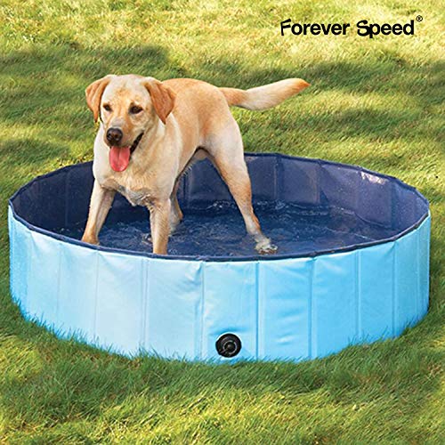 Forever Speed Piscina perros Gatos para perros grandes Portátil Bañera Baño de Mascota Plegable Piscina de Baño Doggy Pool 80 x 20 cm Azul
