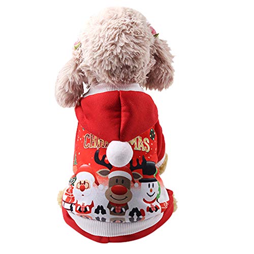 Fossrn Disfraz Navidad Perro Ropa Mascotas Sudaderas con Capucha para Cachorros Chihuahua Yorkshire