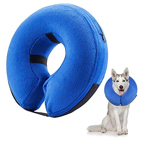 Frifer Collar Hinchable de recuperación de petaca de protección Ajustable Cono de cicatrización Confortable para Perro y Gato, XL (COU: 55cm / 21.6in ou Plus)