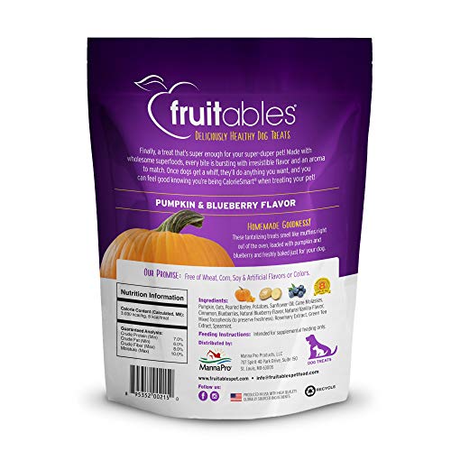Fruitables Deliciosos Golosinas Para Perros Saludables Sabor A Calabaza Y Arándano 1 Unidad 206 g