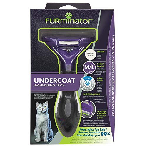 FURminator Undercoat deShedding Tool para gatos medianos y grandes de pelo corto