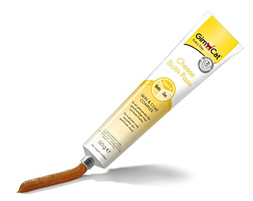 GimCat Cheese Biotin, pasta de queso con biotina – Con queso aromático, zinc y aceite de linaza – Complejo para pelaje, piel y garras – 1 tubo (1 x 200 g)