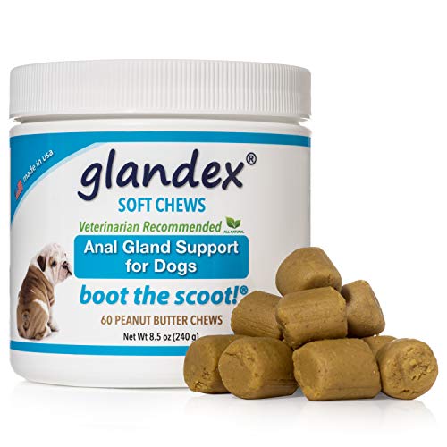 Glandex Soft Chews 60 Count, Suplemento digestivo probiótico de glándula Anal para Perros