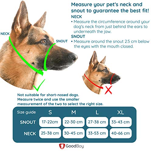 GoodBoy Bozal de protección Suave para Perros – Evita mordiscos, ladrido y masticación (XL, Azul)