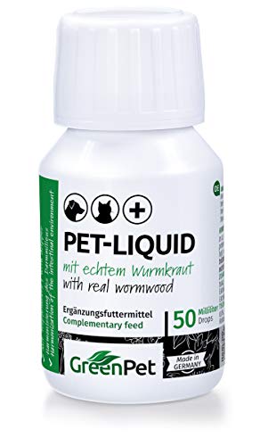 GreenPet Pet Liquid Desparasitación Anti Gusanos. Apto para perros, gatos y aves.