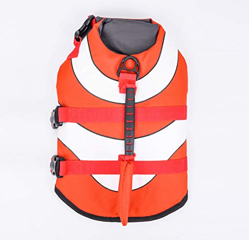 Gulunmun Dog Life Jacket Float Coat Deportes acuáticos Swim Aid Chaleco Salvavidas para Perros Mascota con Mango y reflectores Rojo, S