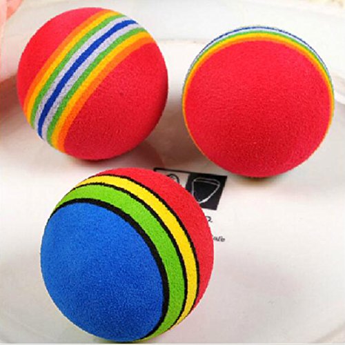 Healthy Clubs 10Pcs Funny Cute Rainbow Toy Ball Small Dog Cat Pet training Toys